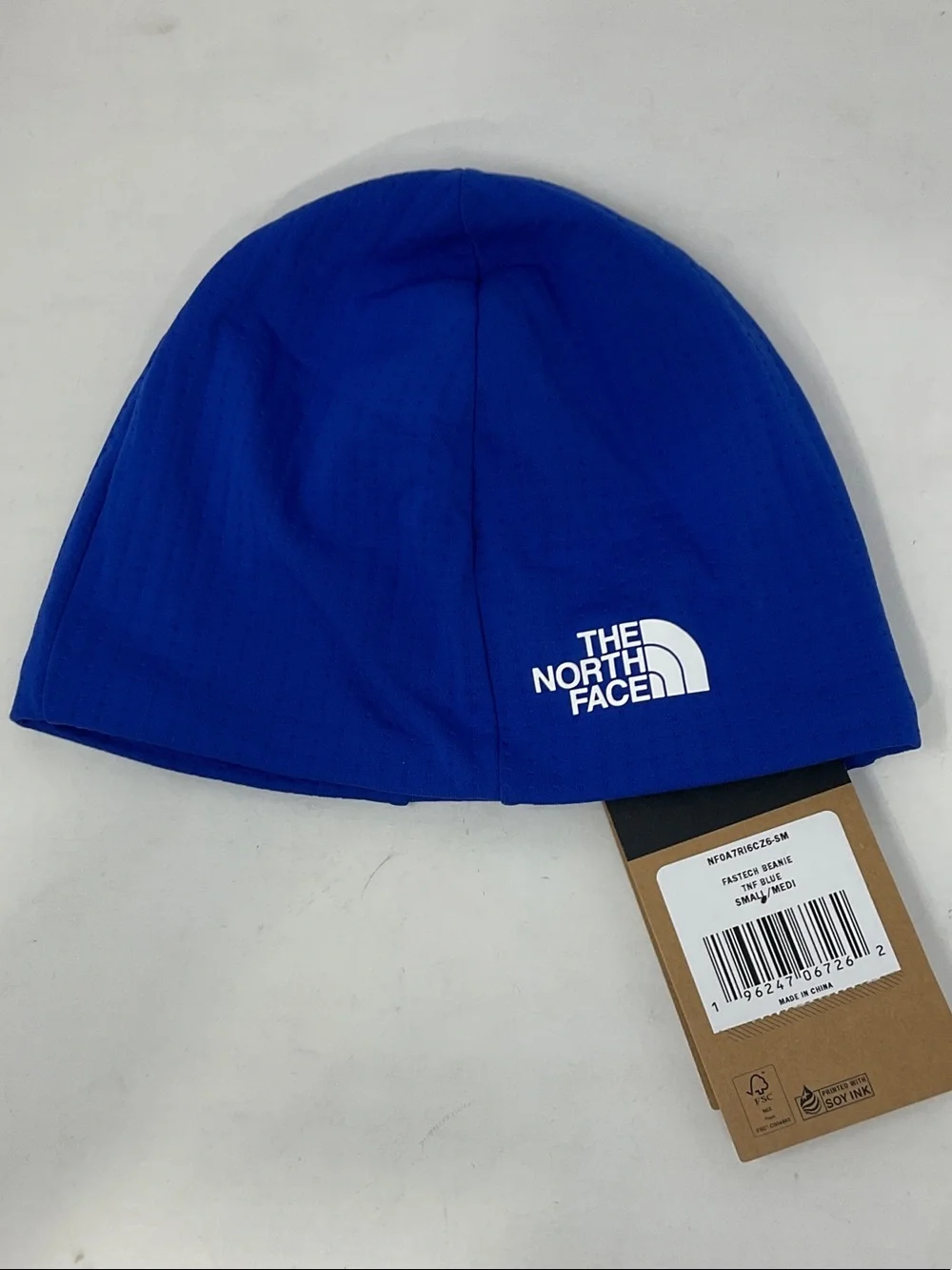 The North Face Royal Blue Beanie with White Logo